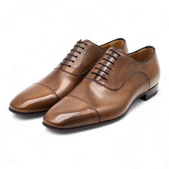 Christian Louboutin Greggo Leather Oxford Shoes Brown EU 40.5 US 7.5 - NWB $995 - Picture 4 of 7